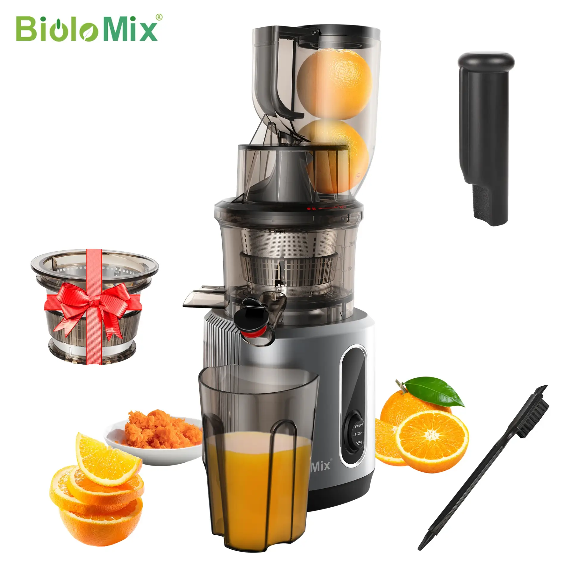 BioloMix Cold Press Juicer – 75mm Wide Feed Chute - Image 1