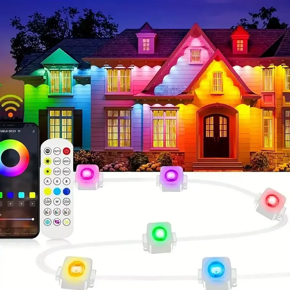 30M Smart Outdoor RGB LED Eave Lights with App & Music Sync (72 LEDs) - Image 1