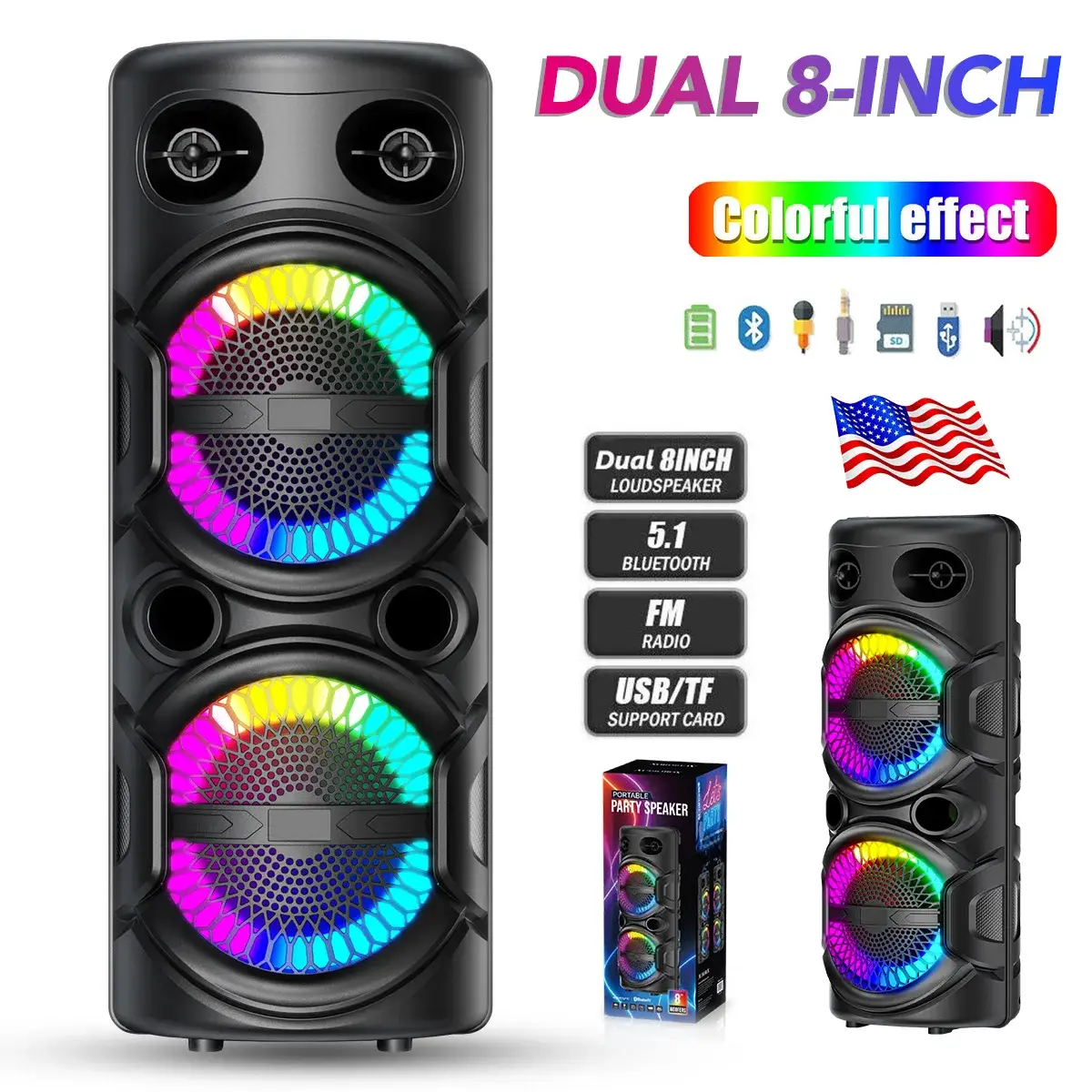 3000W Portable Bluetooth Party Speaker with Subwoofer - Image 4