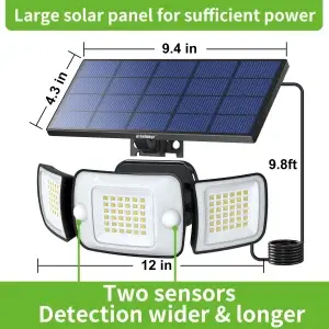 Intelamp Outdoor Solar LED Light – 6000mAh Battery & Dual Motion Sensors - Thumbnail Image 3