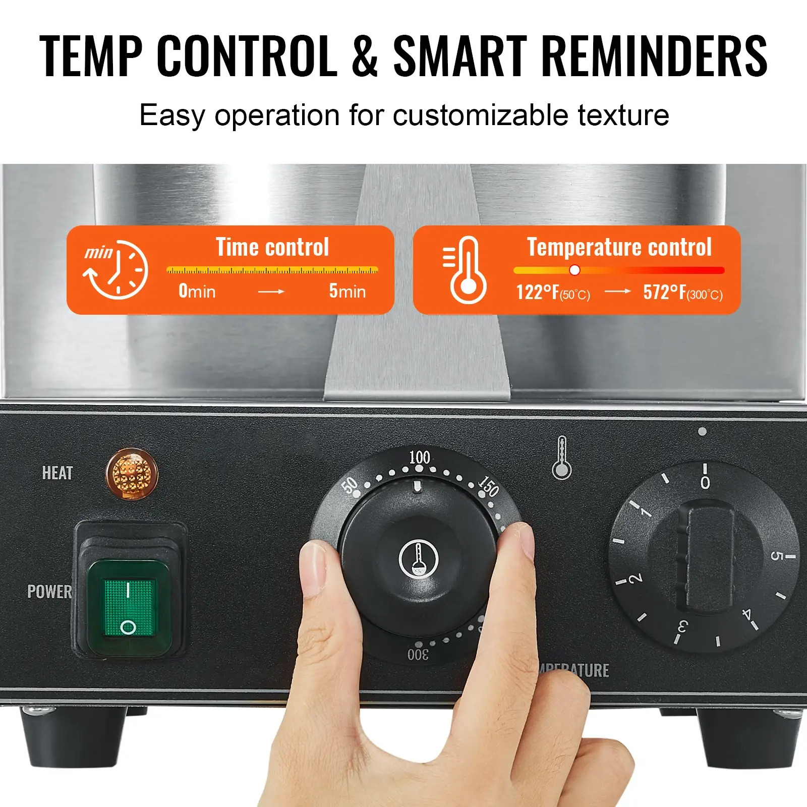 SucceBuy Commercial 1230W Non-Stick Belgian Waffle Maker with Timer - Image 4