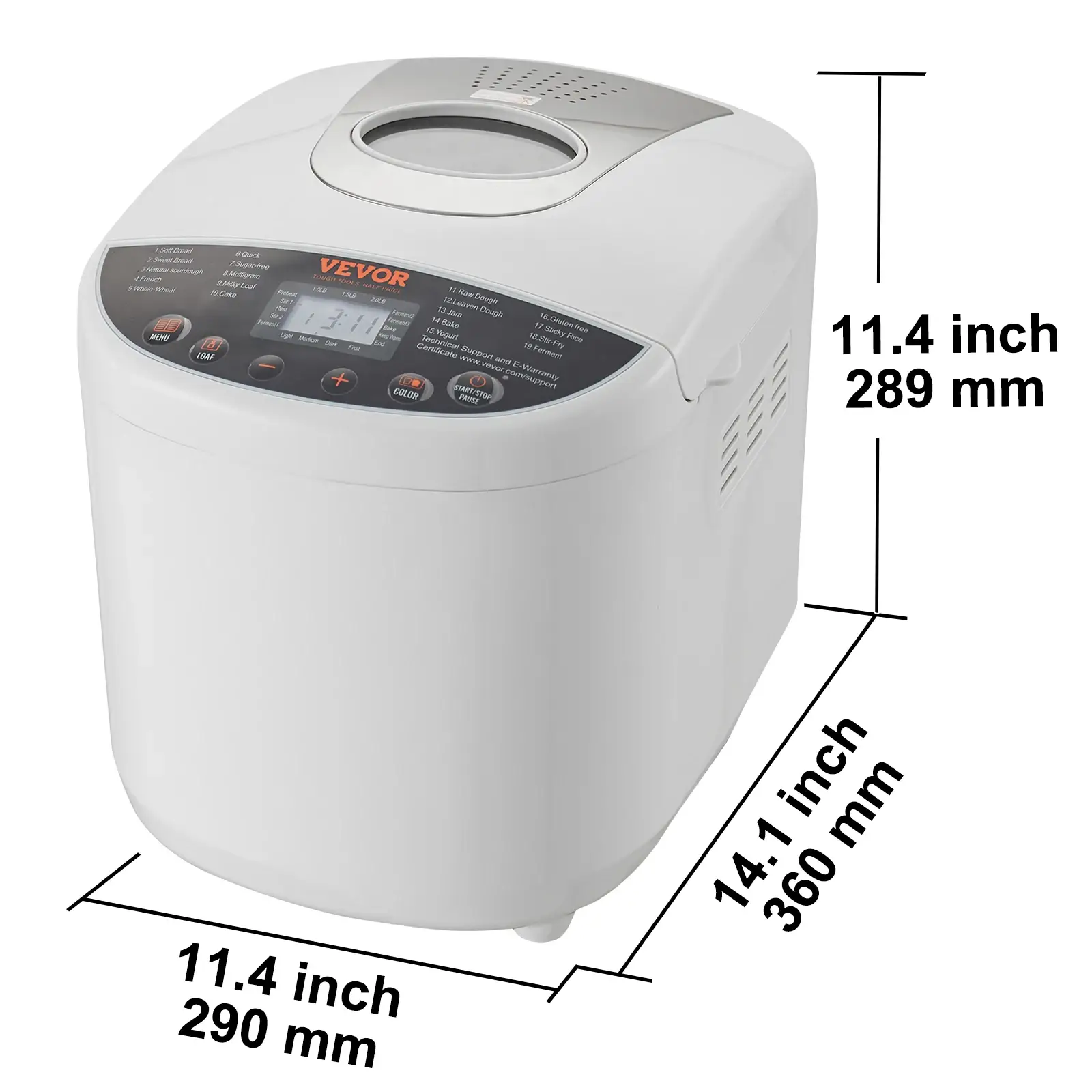 SucceBuy 15-in-1 Automatic Bread Maker with Gluten-Free Setting (2–3 lb Capacity) - Image 6