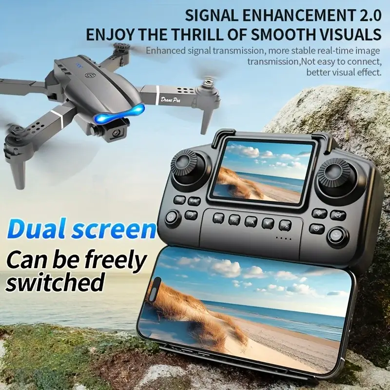 E99 Pro Max Foldable Mini Drone with Dual HD Camera & Screen Controller - Image 2