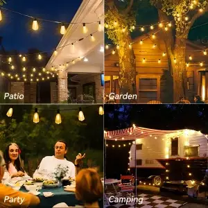 200FT Shatterproof Outdoor ST38 LED Globe String Lights with Bulbs - Thumbnail Image 5