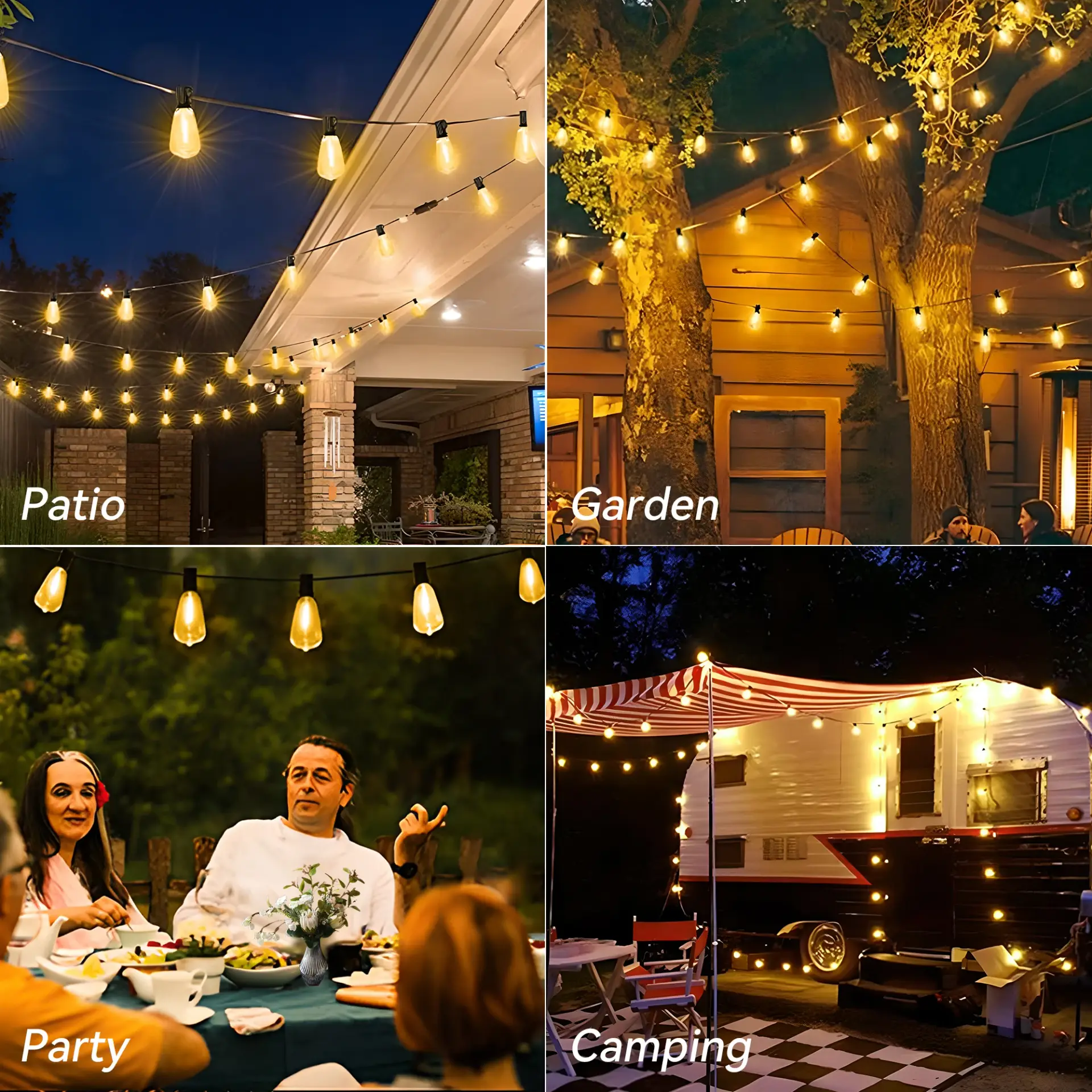 200FT Shatterproof Outdoor ST38 LED Globe String Lights with Bulbs - Image 5