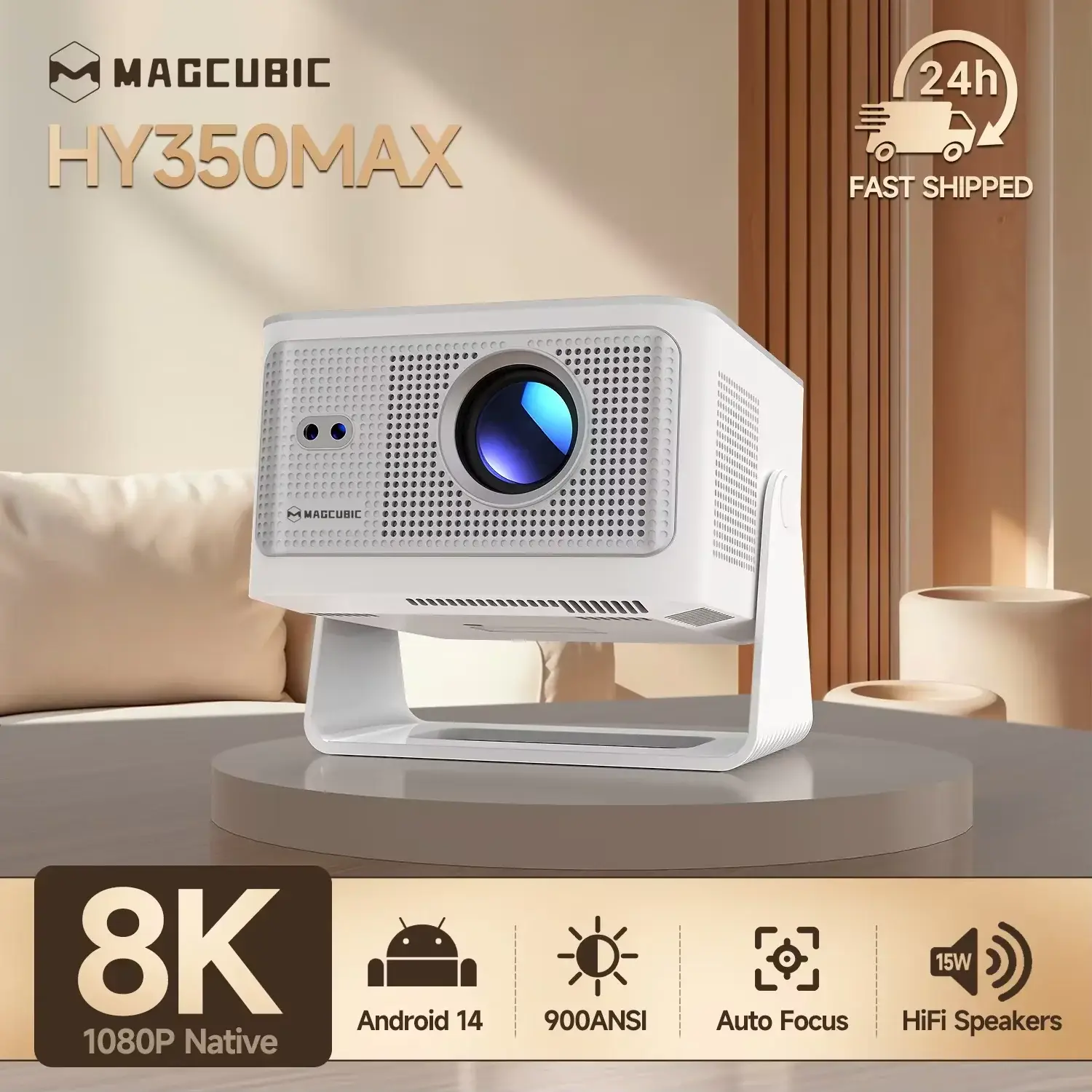 Magcubic HY350Max Portable 1080P Native Home & Outdoor Smart Projector - Image 1