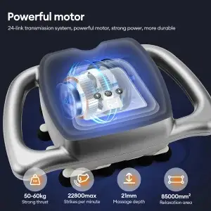 24-Head Fascia Gun 99 Levels Strength High-Frequency Vibration Body Massage Gun Back and Waist,  Neck and Shoulder Massager - Thumbnail Image 3
