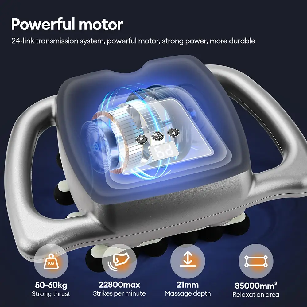 24-Head Fascia Gun 99 Levels Strength High-Frequency Vibration Body Massage Gun Back and Waist,  Neck and Shoulder Massager - Image 3
