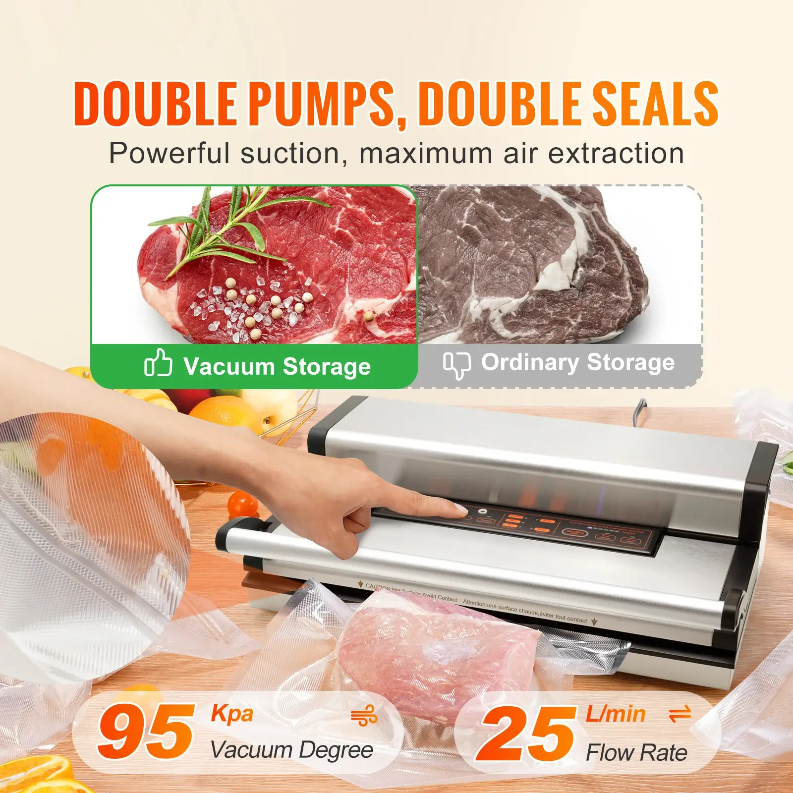 SucceBuy Commercial Vacuum Sealer Machine for Food Preservation - Image 3