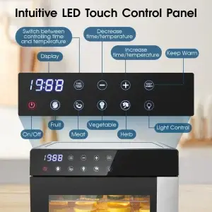 8-Tray Digital Stainless Steel Food Dehydrator with Timer - Thumbnail Image 2