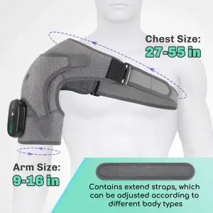 Adjustable Electric Heated Shoulder Massager Brace with Vibration(Fits Left & Right) - Thumbnail Image 2