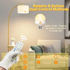 2-Pack Dimmable Rechargeable Magnetic LED Light Bulbs with Remote & Timer - Thumbnail Image 3