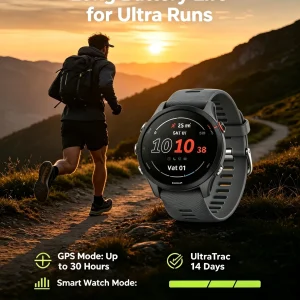Garmin Forerunner 255 (46mm) GPS Sports Smartwatch – 5ATM & 14-Day Battery