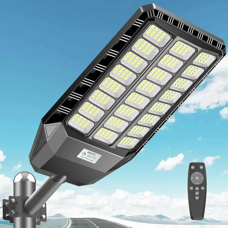 Outdoor Dusk-to-Dawn Solar LED Street Light with Motion Sensor & Remote - Image 1