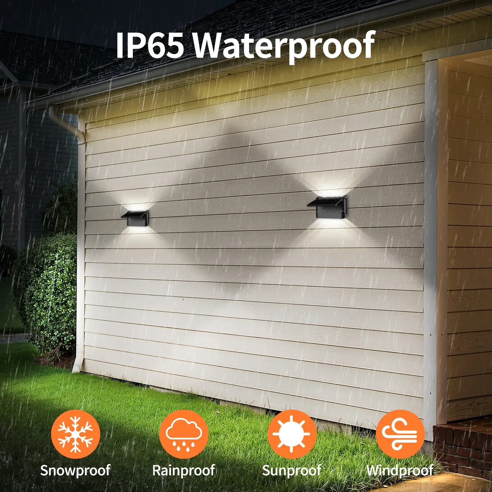 Intelamp 2-Pack Outdoor Solar Wall Lights with Remote (3 Color Modes) - Image 3