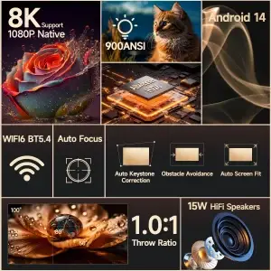 Magcubic HY350Max Portable 1080P Native Home & Outdoor Smart Projector - Thumbnail Image 3