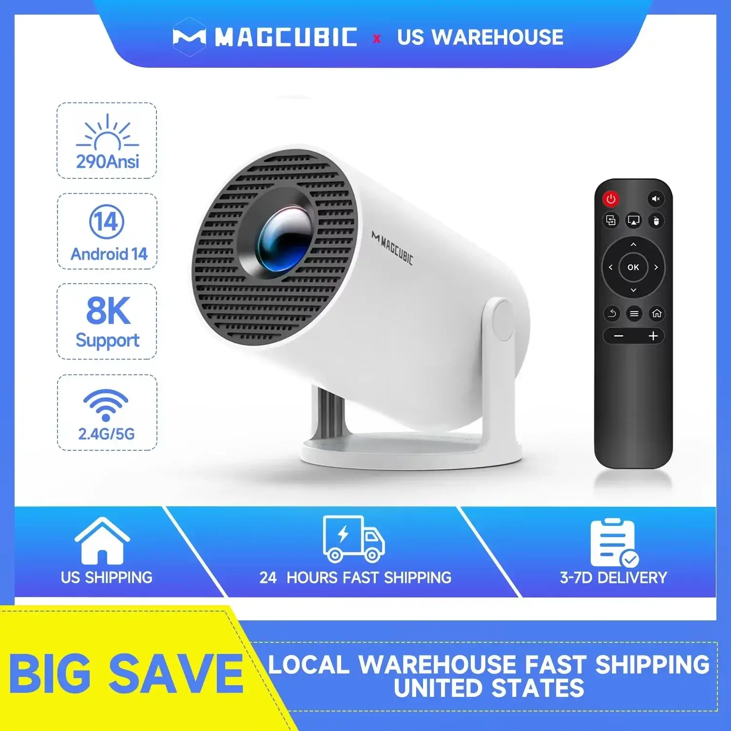 Magcubic HY300 Pro Mini Portable Home & Outdoor Projector - Image 1