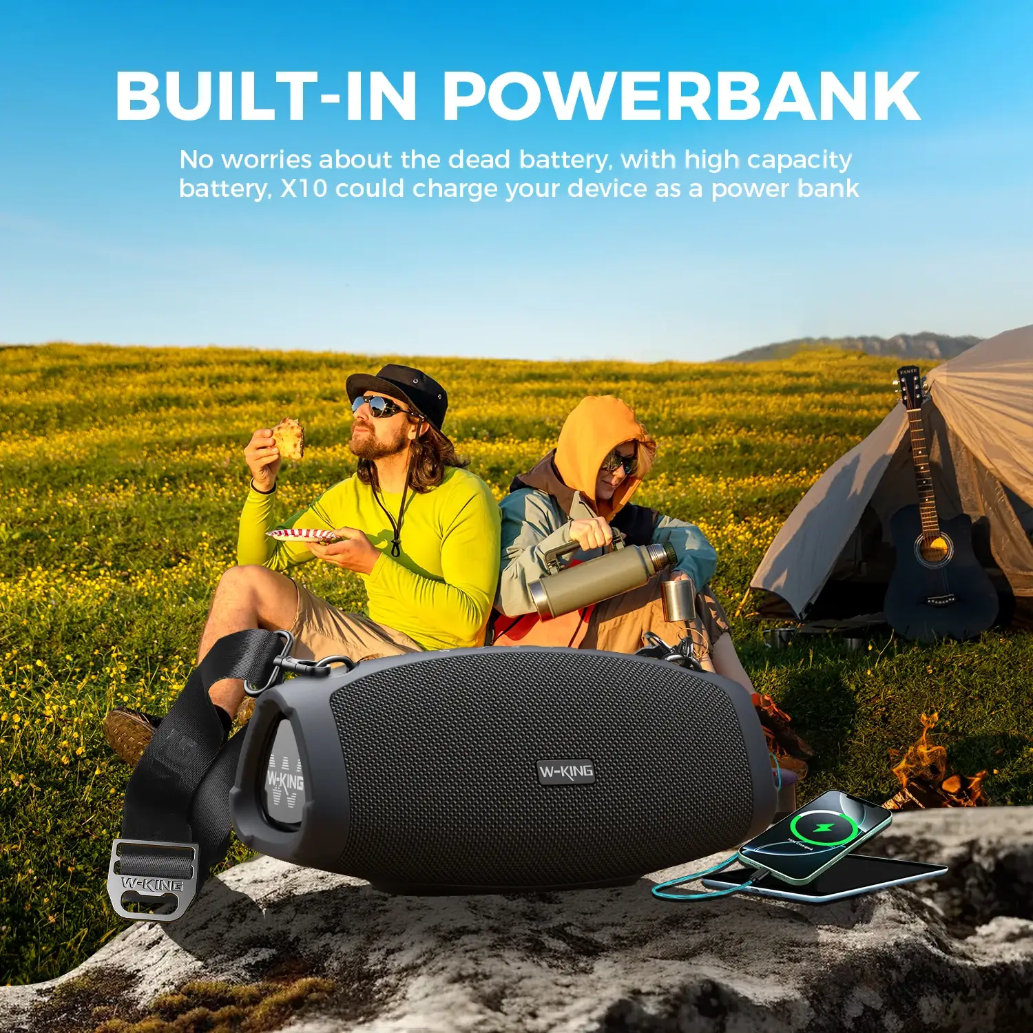 W-KING X10 120W Portable Waterproof Bluetooth Speaker - Image 6