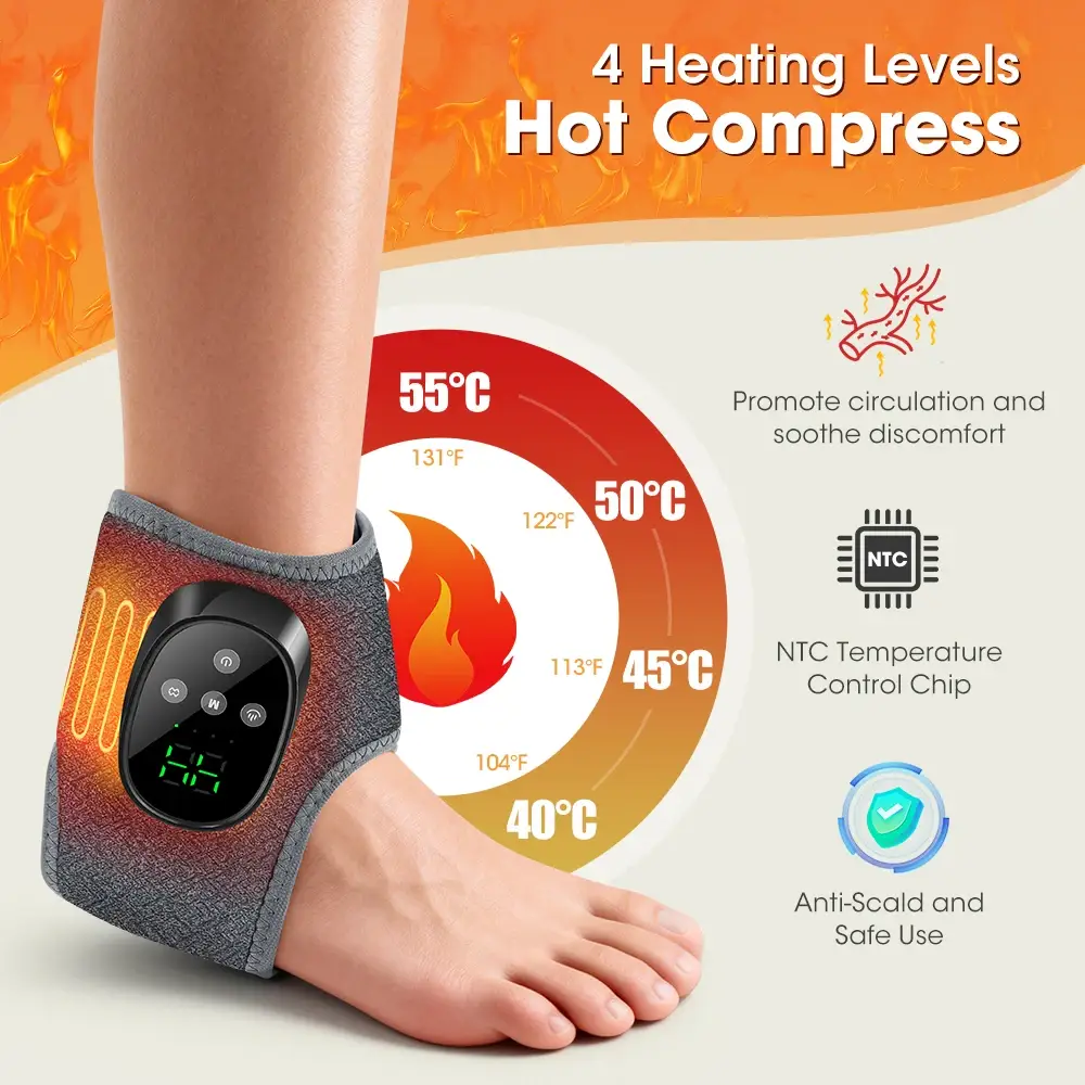 Cordless Heated Ankle & Foot Massager with Vibration - Image 4