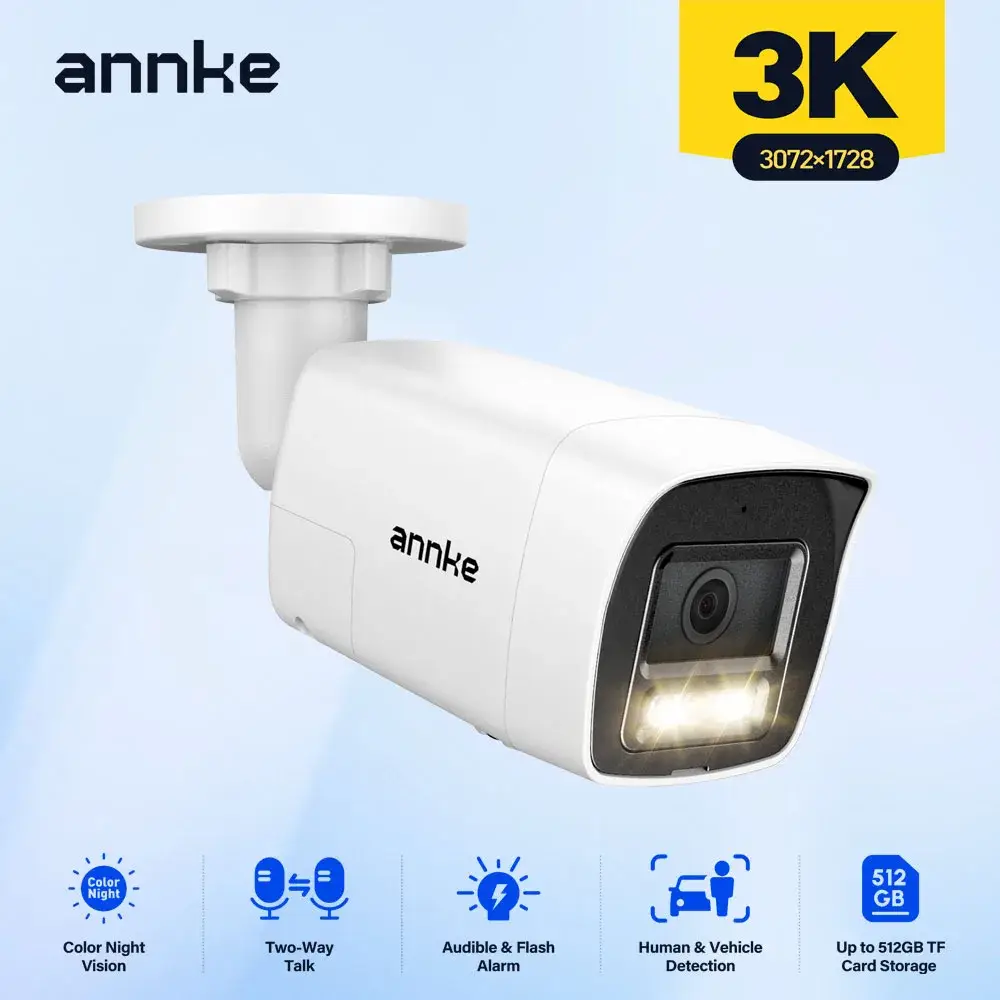 ANNKE 5MP Outdoor PoE IP Security Bullet Camera with Human & Vehicle Detection - Image 1