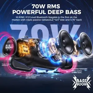 W-KING X10 120W Portable Waterproof Bluetooth Speaker - Thumbnail Image 2