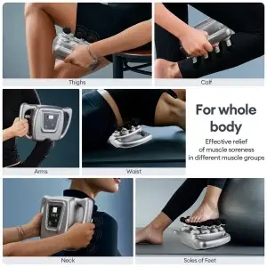 24-Head Fascia Gun 99 Levels Strength High-Frequency Vibration Body Massage Gun Back and Waist,  Neck and Shoulder Massager - Thumbnail Image 4