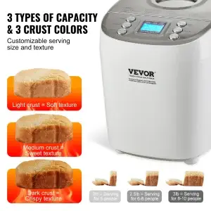 SucceBuy 15-in-1 Automatic Bread Maker with Gluten-Free Setting (2–3 lb Capacity) - Thumbnail Image 3