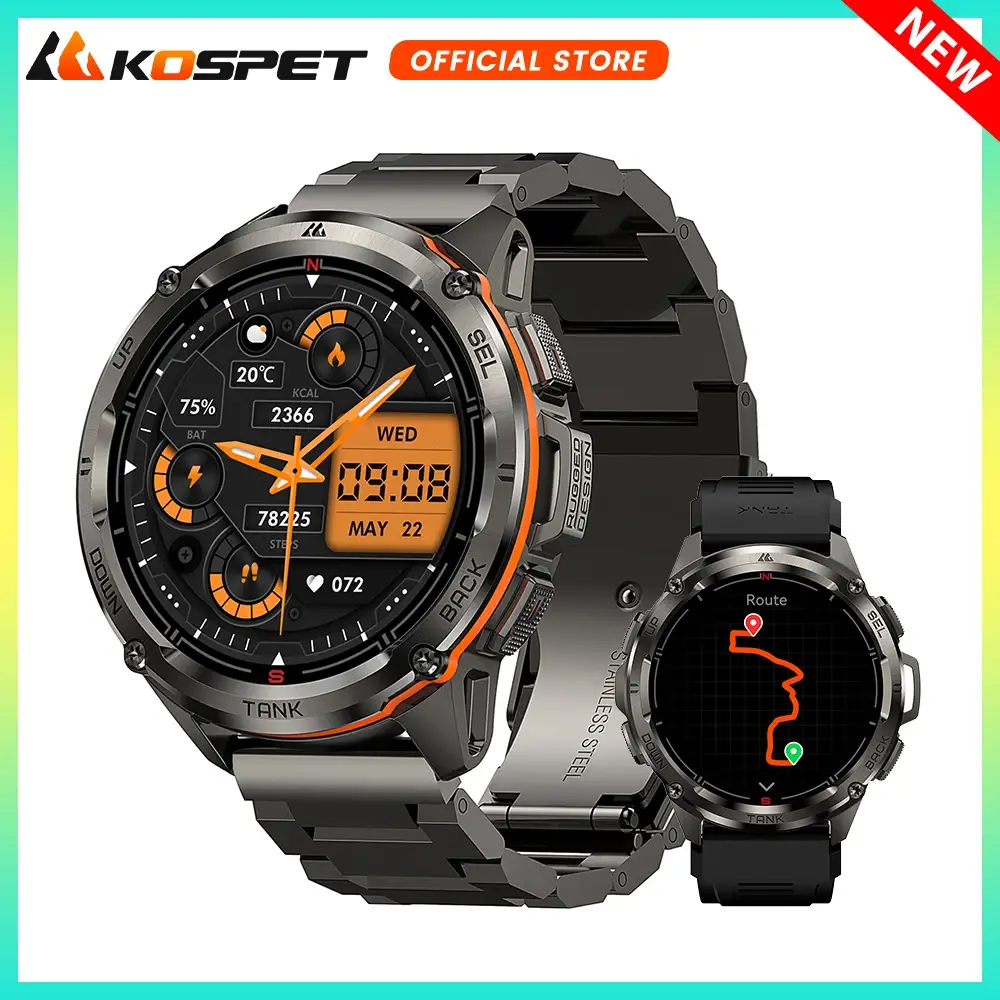 KOSPET TANK T3 Ultra Rugged Fitness Smartwatch with GPS - Image 1