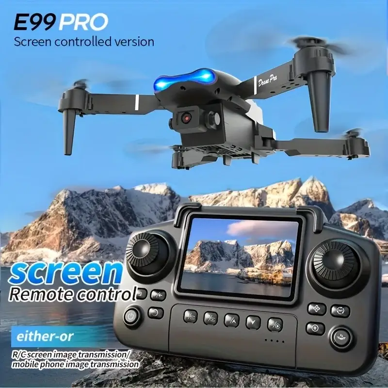 E99 Pro Max Foldable Mini Drone with Dual HD Camera & Screen Controller - Image 1