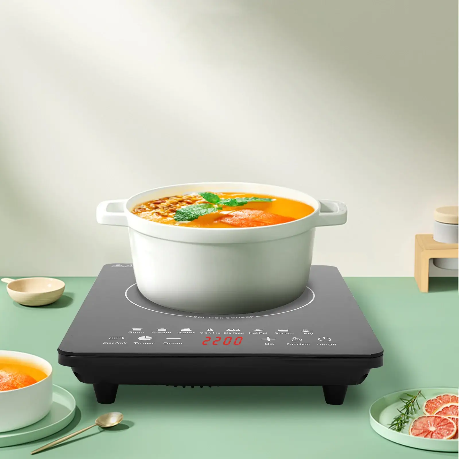 750W Portable Induction Cooktop with 8 Presets - Image 1