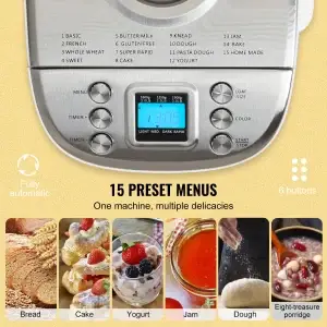 SucceBuy 15-in-1 Automatic Bread Maker with Gluten-Free Setting (2–3 lb Capacity) - Thumbnail Image 2