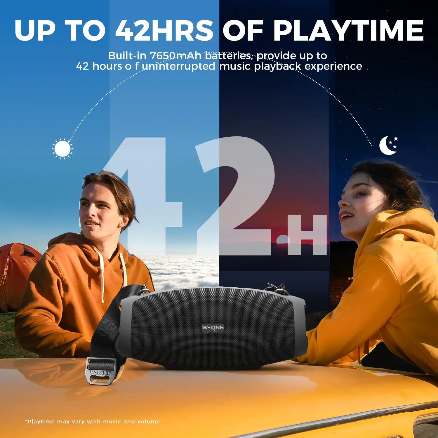 W-KING X10 120W Portable Waterproof Bluetooth Speaker - Image 4