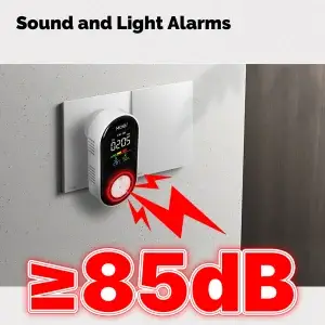 MOES Plug-In CO, Gas & Smoke Detector with Temp/Humidity Display - Thumbnail Image 2