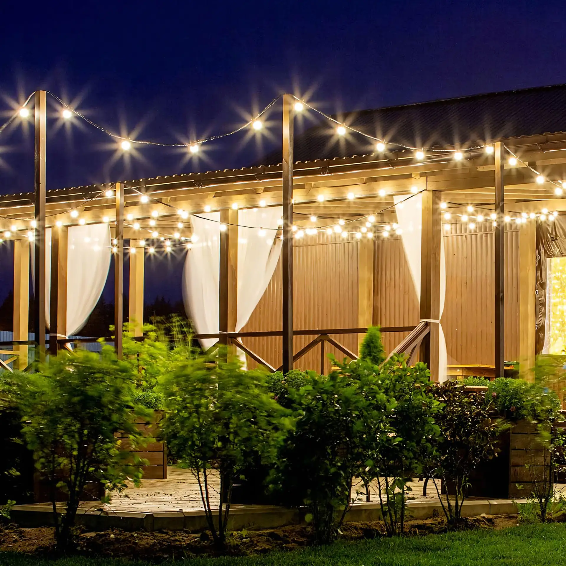 200FT Shatterproof Outdoor ST38 LED Globe String Lights with Bulbs - Image 3