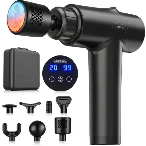 Hot & Cold Deep Tissue Massage Gun with 7 Heads & Case