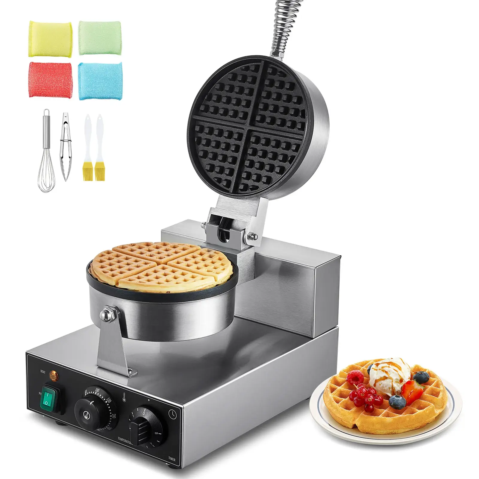 SucceBuy Commercial 1230W Non-Stick Belgian Waffle Maker with Timer - Image 2