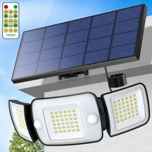 Intelamp Outdoor Solar LED Light – 6000mAh Battery & Dual Motion Sensors