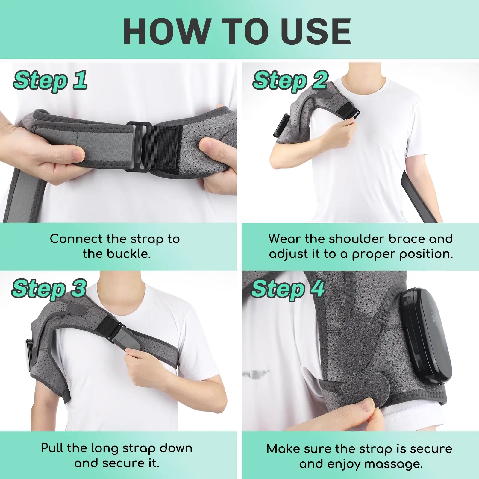 Adjustable Electric Heated Shoulder Massager Brace with Vibration(Fits Left & Right) - Image 3