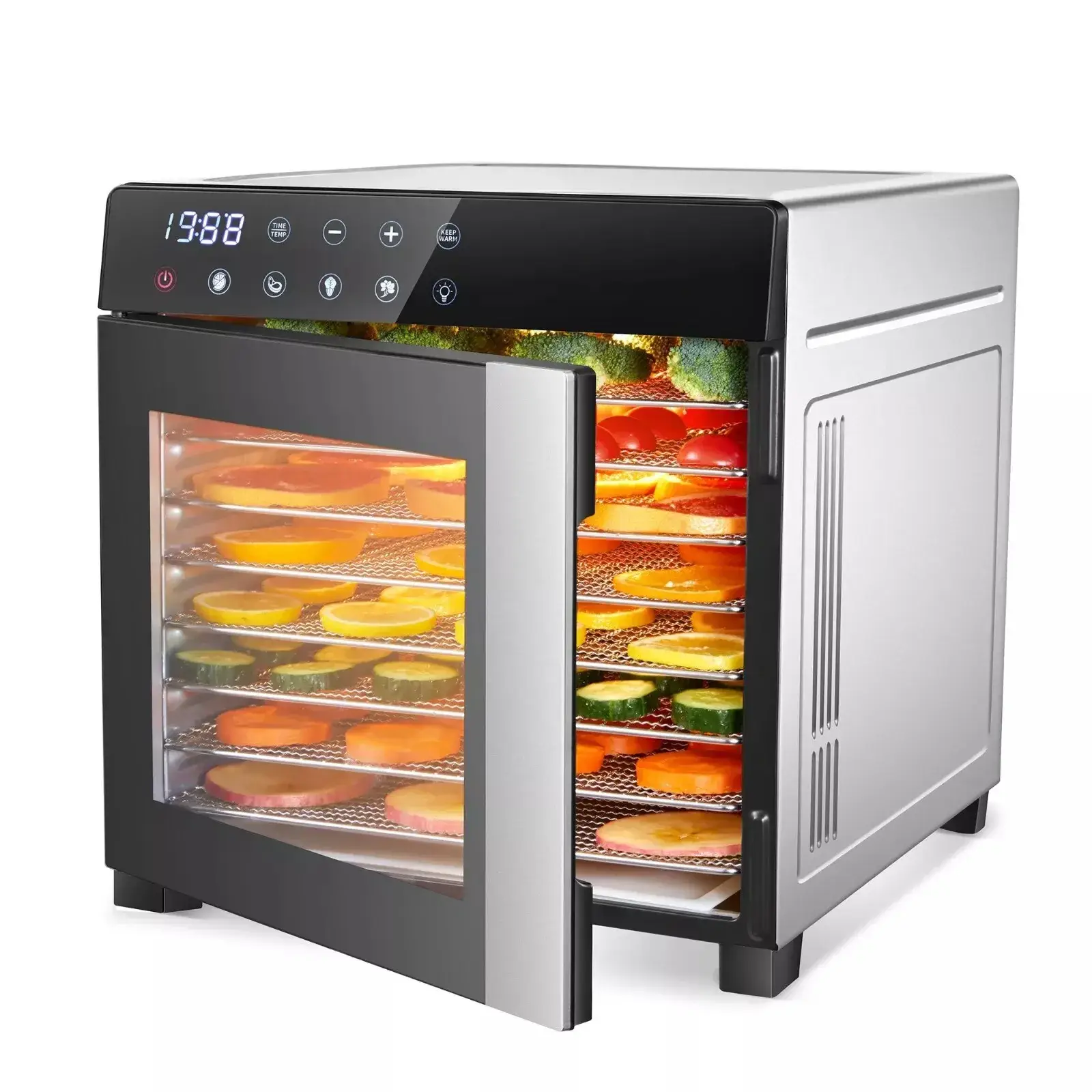 8-Tray Digital Stainless Steel Food Dehydrator with Timer - Image 1