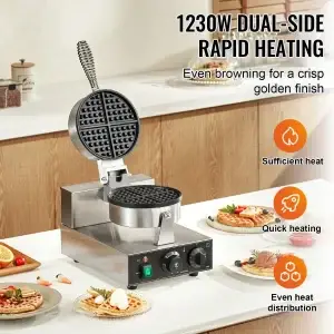 SucceBuy Commercial 1230W Non-Stick Belgian Waffle Maker with Timer - Thumbnail Image 3