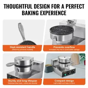 SucceBuy Commercial 1230W Non-Stick Belgian Waffle Maker with Timer - Thumbnail Image 5