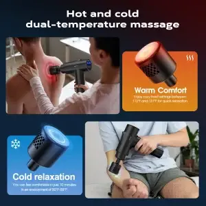 Hot & Cold Deep Tissue Massage Gun with 7 Heads & Case - Thumbnail Image 3