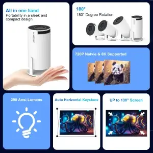 Magcubic HY300 Pro Mini Portable Home & Outdoor Projector - Thumbnail Image 2
