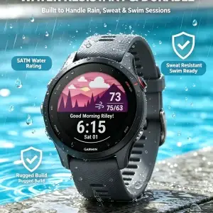 Garmin Forerunner 255 (46mm) GPS Sports Smartwatch – 5ATM & 14-Day Battery - Thumbnail Image 2