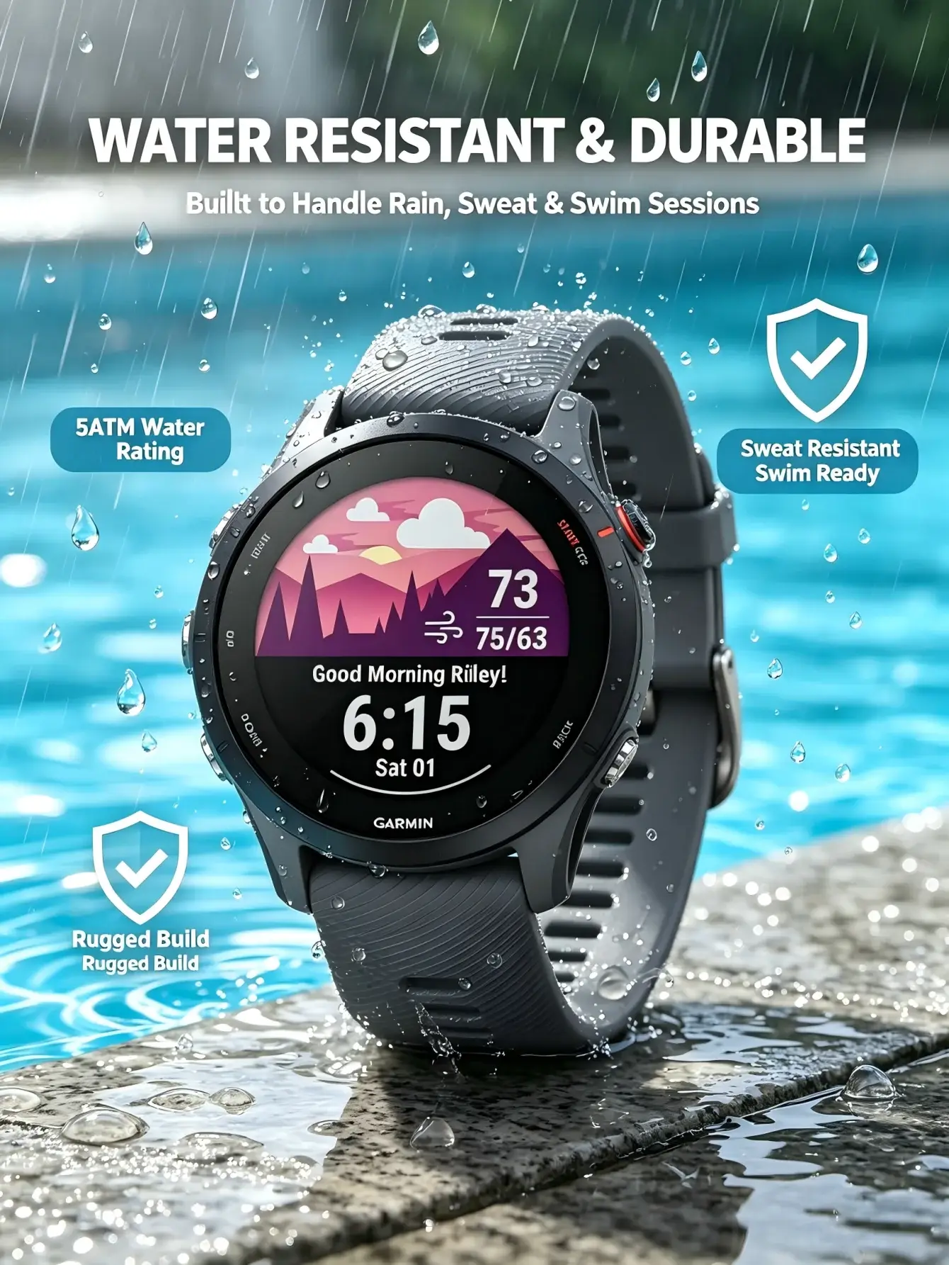 Garmin Forerunner 255 (46mm) GPS Sports Smartwatch – 5ATM & 14-Day Battery - Image 2