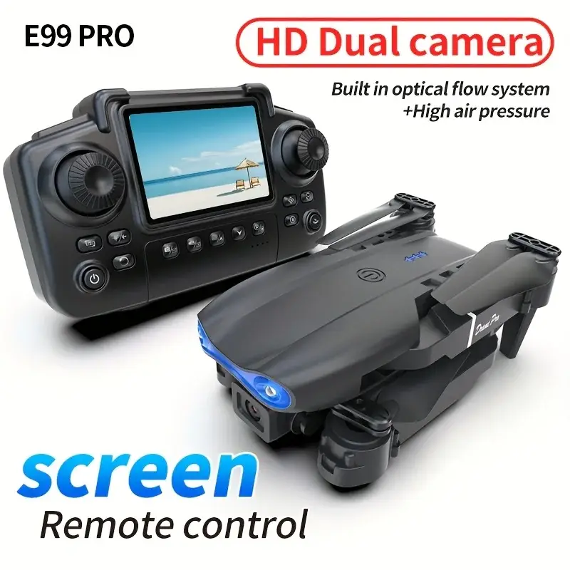 E99 Pro Max Foldable Mini Drone with Dual HD Camera & Screen Controller - Image 4