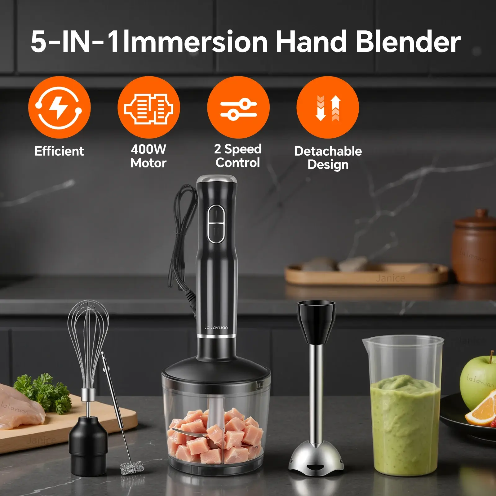 110v Multi-Purpose 5-in-1 Electric Blender Set - Image 4